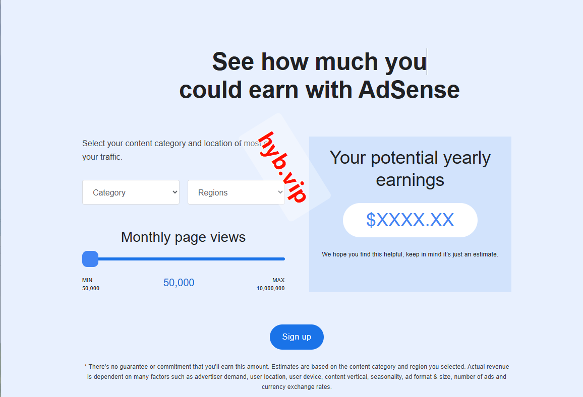 Revenue Estimator Tool