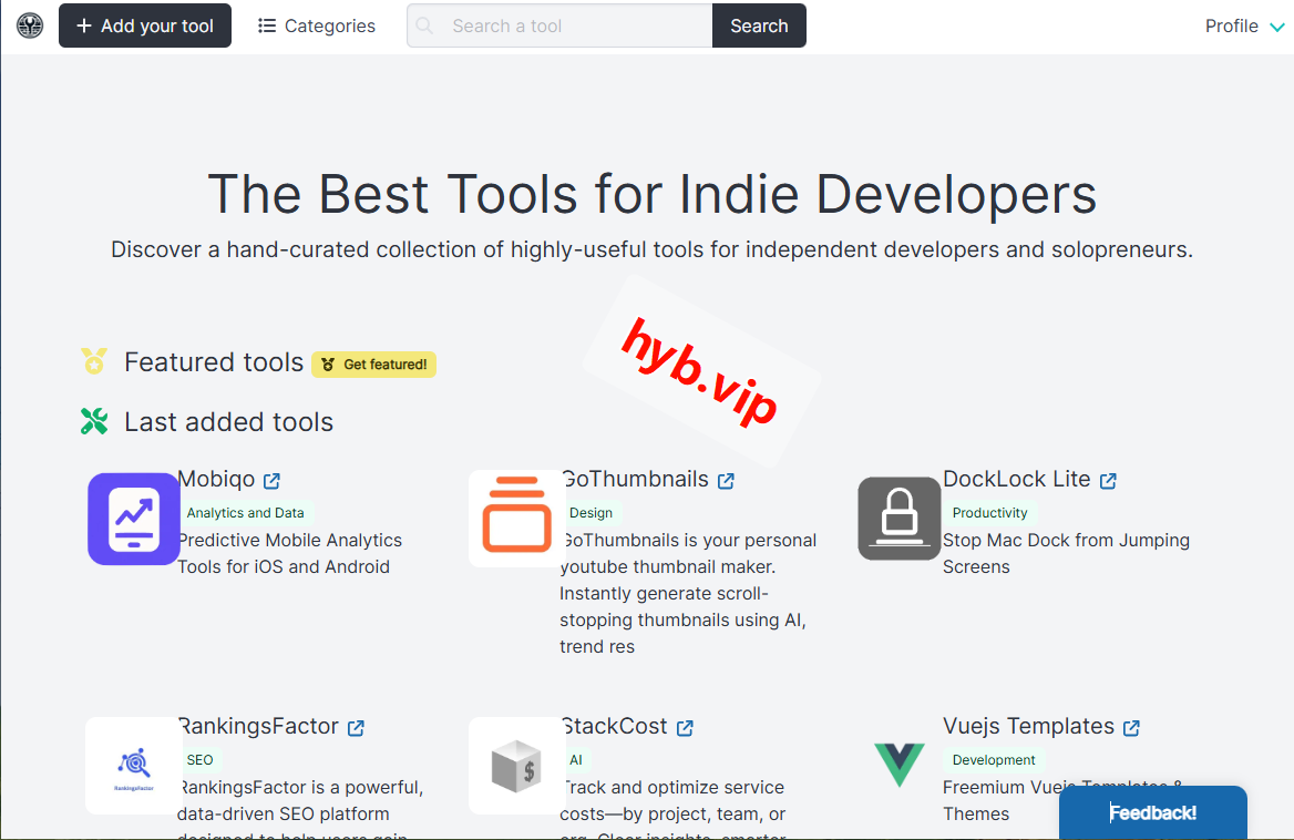 Indie Dev Tools